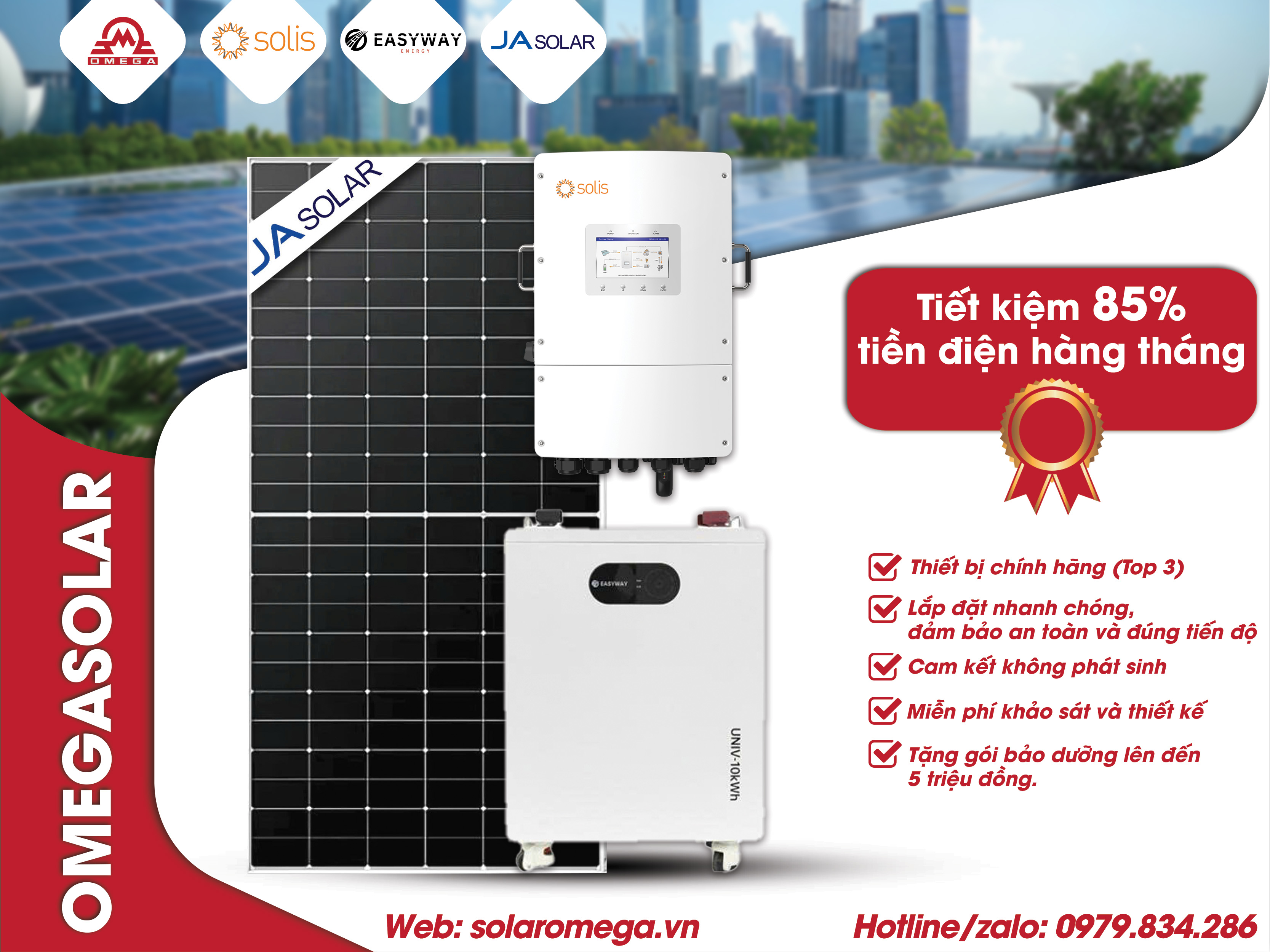 Gói Lắp Đặt Điện Mặt Trời 10kW Lưu Trữ 10kWh Cho Gia Đình - 3 Pha Áp Thấp