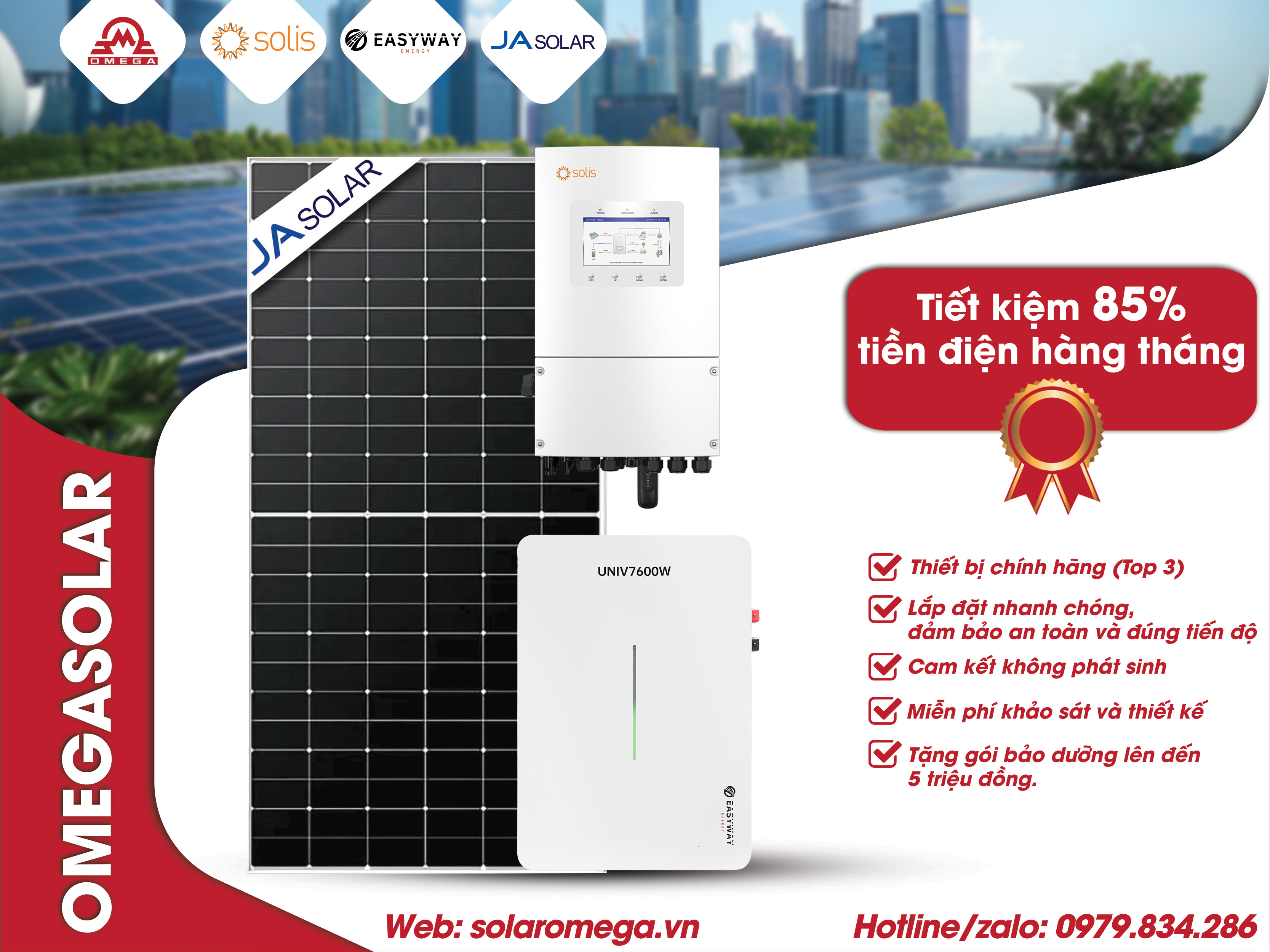 Gói Lắp Đặt Điện Mặt Trời 10kW Lưu Trữ 7.6 kWh Cho Gia Đình - 1 Pha Áp Thấp