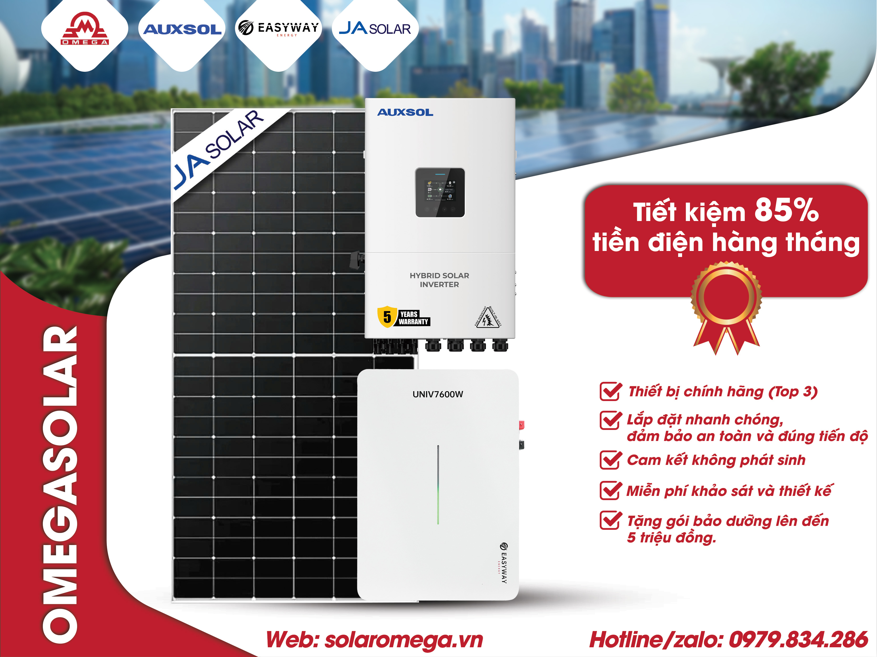 Gói Lắp Đặt Điện Mặt Trời 6kW Lưu Trữ 7.6 kWh Cho Gia Đình - 1 Pha Áp Thấp